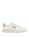 Autry Low-top Smooth Leather Sneakers With Contrasting Heel Tab In White