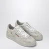 Autry Medalist Low Sneakers In Worn-out Effect Suede With Rhinestones In Neutral