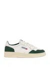 Autry Medalist Low White Leather And Suede Bottle Sneakers In Green