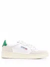 Autry Low-top Sneakers With Mixed Textures And Contrast Heel Tab In White