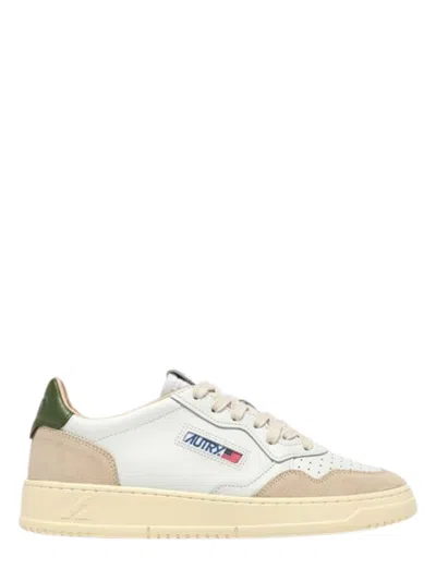Autry Medalist Low Leather And Suede Sneakers In White