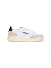 Autry Sneakers Medalist Low In Leather And Suede White And Blue Color.