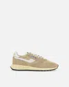 Autry Low-top Sneakers In Light Beige Nylon And Suede In Multi