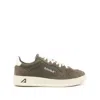 Autry Low-top Suede Sneakers With Rubber Sole And Lace-up Closure In Green