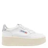 Autry Womens White Medalist Low-top Leather Trainers In White