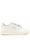 Autry Medalist Low Sneakers In White Leather And Suede Heel Tab In White