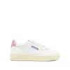 Autry Low Top Leather Sneakers With Pink Detail