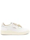 Autry Medalist Low Sneakers In White Leather And Suede Heel Tab In White