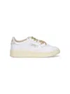 Autry Medalist Low Sneakers In White Leather And Suede Heel Tab In White