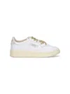 Autry Medalist Low Sneakers In White Leather And Suede Heel Tab In White