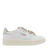 Autry Medalist Low Sneakers In White Leather And Suede Heel Tab In White