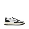 Autry 'medalist' White And Black Low Top Sneakers With Logo Patch In Black