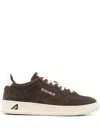 Autry Low-top Suede Sneakers With Rubber Sole And Lace-up Closure In Green
