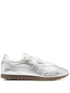 Autry Windspin Low Sneakers In Platinum Leather In Silver