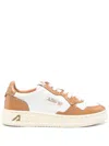 Autry Multicolour Leather Sneakers In Brown