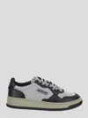 Autry 'medalist' White And Black Low Top Sneakers With Logo Patch