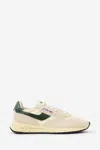 Autry Medalist Sneakers In Beige And Dark Green With Suede Inserts In Multi