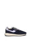 Autry Reelwind Low Cracked-leather Trimmed Suede And Shell Sneakers