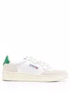 Autry Low-top Sneakers With Mixed Textures And Contrast Heel Tab In White