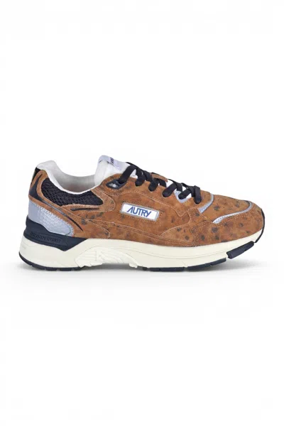 Autry Hyperway Leopard-print Panelled Sneakers In Brown