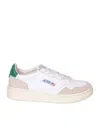 Autry White Leather Sneakers With Beige Suede Accents