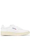 Autry Medalist Low White Sneakers With Suede Inserts And Tonal Heel Tab In Leather Man