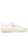 Autry Medalist Low White Sneakers With Suede Inserts And Tonal Heel Tab In Leather Man In White