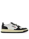 Autry Low-top Sneakers With Textured And Smooth Leather Design In White