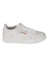 Autry Medalist Low Sneakers In Worn-out Effect Suede With Rhinestones In Animal Print
