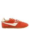 Autry Low Top Suede Sneakers With Contrast Sole In Arancio