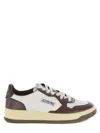 Autry Medalist Low Two Tone Sneakers In White And Mountain Green Leather