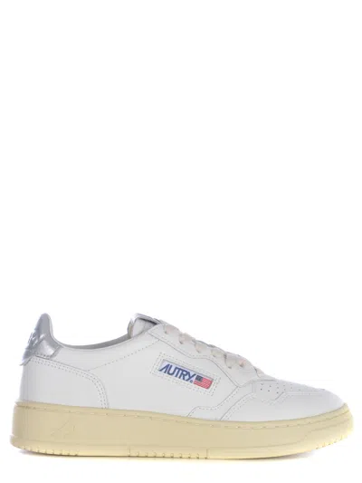 Autry Low-top Sneakers With Perforated Detailing And Metallic Accents In White