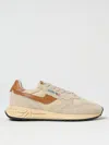 Autry Low Suede Net Sneakers With Contrast Panel In Neutral