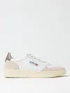 Autry Medalist Low Sneakers In Leather And Suede Color White And Covert Green In White