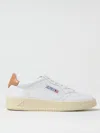Autry Medalist Sneakers In White And Orange With Suede In White