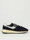 Autry Reelwind Low Cracked-leather Trimmed Suede And Shell Sneakers In Black