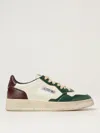 Autry Medalist Low Super Vintage Sneakers In White Pine Grove Leather And Rum Raisin In Animal Print