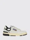 Autry White Low Top Sneakers With Black Details And Logo Patch In Leather And Suede Man In Multi