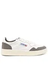 Autry Low Sneaker With Contrast Panels And Perforated Toe In White