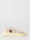 Autry Dallas Floral-embroidered Sneakers In Neutral