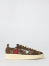 Autry Low-top Sneakers With Floral Embroidery In Rich Brown In Brown