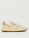 Autry Reelwind Low Sneakers In Nylon Suede And Leather Color Ecru And Platinum Shoes