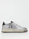 Autry Grey Lace Up Sneakers In Orange