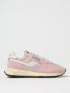 Autry Low Sneaker With Suede Panels And Rubber Sole In Pink