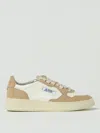 Autry Beige And Brown Leather Medalist Low Sneakers In Pink