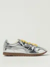 Autry Front Lace Sneakers In Bright Yellow And Shiny Silver In Gray