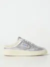 Autry Medalist Metallic Shearling Mule Sneakers In Silber