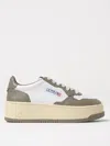 Autry Platform Sneakers With Military Green Accents In White