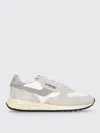 Autry Grey Leather And Fabric Sneakers In White