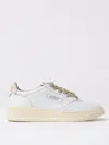 Autry Medalist Low Sneakers In White Leather And Suede Heel Tab In White